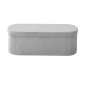 VEVOR Oval Storage Ottoman Πάγκος, Πτυσσόμενο Teddy Fleece Τέλος πάγκου κρεβατιού, Πτυσσόμενο κρεβάτι με επένδυση Ottoman στήθος με μεγάλο αποθηκευτικό χώρο, υποστηρίζει 660 lbs, για σαλόνι, υπνοδωμάτιο, είσοδος, γκρι