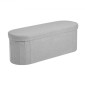 VEVOR Oval Storage Ottoman Πάγκος, Πτυσσόμενο Teddy Fleece Τέλος πάγκου κρεβατιού, Πτυσσόμενο κρεβάτι με επένδυση Ottoman στήθος με μεγάλο αποθηκευτικό χώρο, υποστηρίζει 660 lbs, για σαλόνι, υπνοδωμάτιο, είσοδος, γκρι