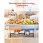 VEVOR Rectangle Chafing Dish, 8,5L 2 Pack Stainless Steel Dish of Chafing, Food Warmer Chafer Complete σετ με κούφια λαβή, 1 λαβίδα φαγητού, καπάκι, θήκη καυσίμου, πιάτα τσαγιού για πάρτι γάμου