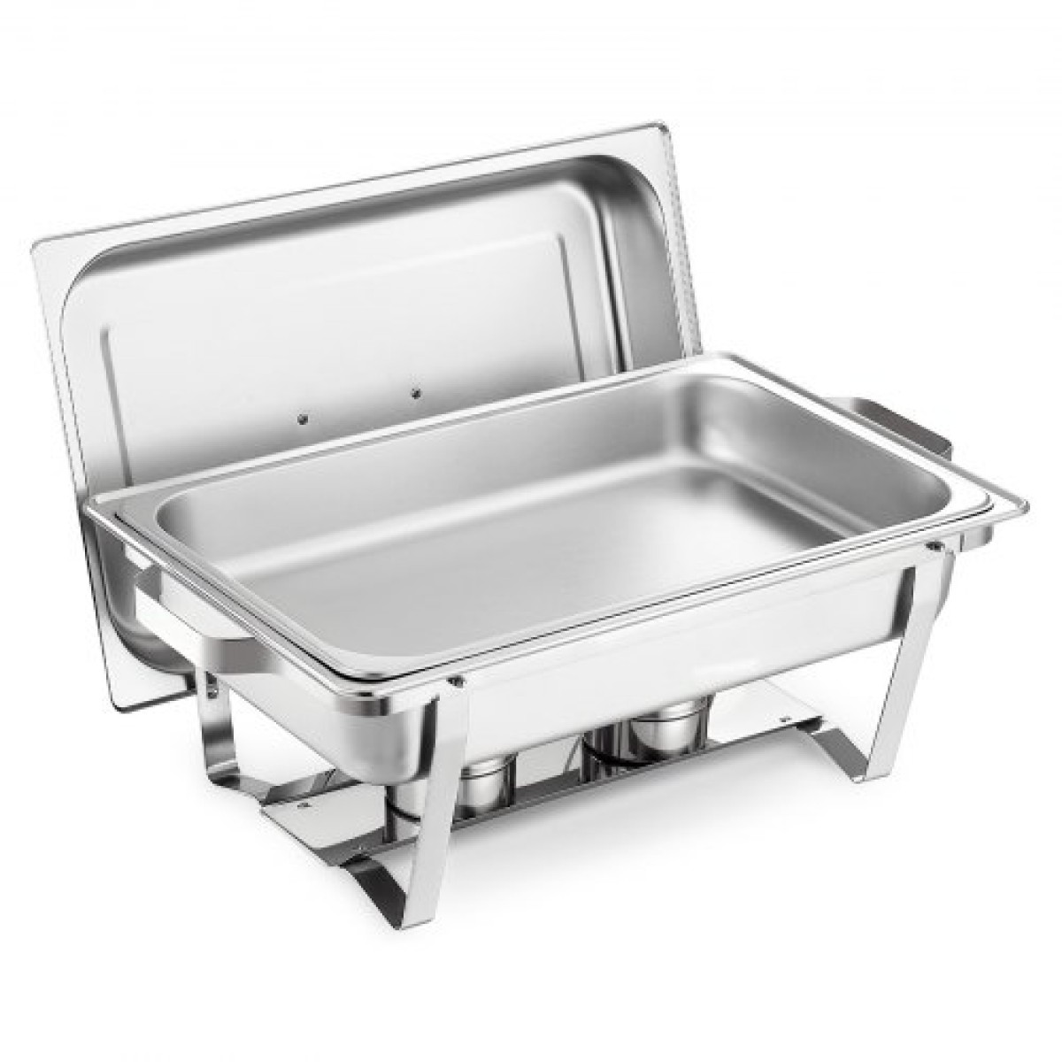 VEVOR Rectangle Chafing Dish, 8,5L 2 Pack Stainless Steel Dish of Chafing, Food Warmer Chafer Complete σετ με κούφια λαβή, 1 λαβίδα φαγητού, καπάκι, θήκη καυσίμου, πιάτα τσαγιού για πάρτι γάμου