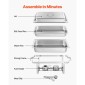 VEVOR Rectangle Chafing Dish, 8,5L 2 Pack Stainless Steel Dish of Chafing, Food Warmer Chafer Complete σετ με κούφια λαβή, 1 λαβίδα φαγητού, καπάκι, θήκη καυσίμου, πιάτα τσαγιού για πάρτι γάμου