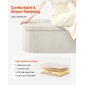 VEVOR Oval Storage Ottoman Πάγκος, Πτυσσόμενο Teddy Fleece End of Bed Bench, Πτυσσόμενο κρεβάτι με επένδυση Ottoman στήθος με μεγάλο αποθηκευτικό χώρο, υποστηρίζει 660 lbs, για σαλόνι, υπνοδωμάτιο, είσοδος, μπεζ
