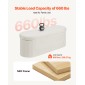 VEVOR Oval Storage Ottoman Πάγκος, Πτυσσόμενο Teddy Fleece End of Bed Bench, Πτυσσόμενο κρεβάτι με επένδυση Ottoman στήθος με μεγάλο αποθηκευτικό χώρο, υποστηρίζει 660 lbs, για σαλόνι, υπνοδωμάτιο, είσοδος, μπεζ