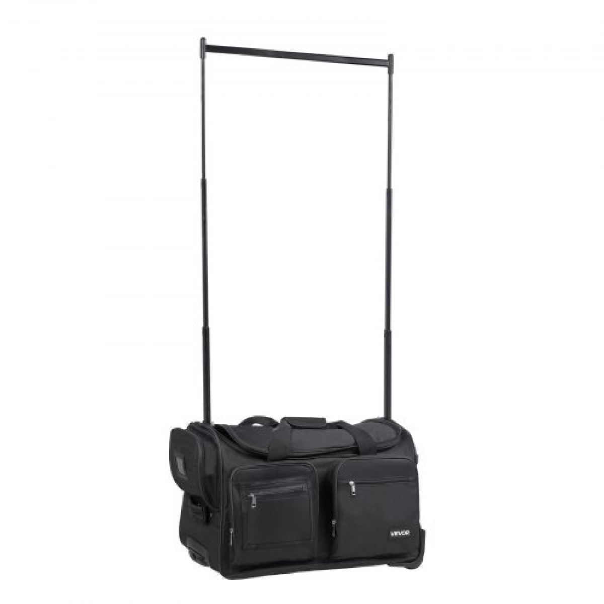 Τσάντα χορού VEVOR με ράφι ενδυμάτων, 584,2 mm Rolling Dance Duffel, με ρόδες, θύρα USB, ράφι ρούχων με ρυθμιζόμενο ύψος, κουρτίνα προστασίας απορρήτου, Ιδανικό για ταξίδια και αγώνες, Μαύρο ματ