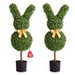 VEVOR Artificial Topiary Bunny-Shape Boxwood Ball, 2 Set 914mm Faux Boxwood Plant balls, Fake Silk Tree Look Real, Εύκολη συναρμολόγηση για διακόσμηση Μπροστινή βεράντα Εξωτερική βεράντα Κήπος Μπαλκόνι Πίσω αυλή Εσωτερική