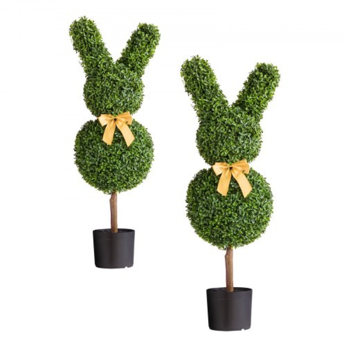 VEVOR Artificial Topiary Bunny-Shape Boxwood Ball, 2 Set 914mm Faux Boxwood Plant balls, Fake Silk Tree Look Real, Εύκολη συναρμολόγηση για διακόσμηση Μπροστινή βεράντα Εξωτερική βεράντα Κήπος Μπαλκόνι Πίσω αυλή Εσωτερική