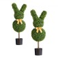 VEVOR Artificial Topiary Bunny-Shape Boxwood Ball, 2 Set 914mm Faux Boxwood Plant balls, Fake Silk Tree Look Real, Εύκολη συναρμολόγηση για διακόσμηση Μπροστινή βεράντα Εξωτερική βεράντα Κήπος Μπαλκόνι Πίσω αυλή Εσωτερική