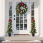 VEVOR Artificial Topiary Cedar Trees, 2 Set 914mm Faux Pine Thumbs, Fake Silk Tree Look Real, Εύκολη συναρμολόγηση για διακόσμηση Μπροστινή βεράντα Εξωτερική βεράντα Κήπος Μπαλκόνι πίσω αυλή Εσωτερικό γραφείο