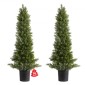 VEVOR Artificial Topiary Cedar Trees, 2 Set 914mm Faux Pine Thumbs, Fake Silk Tree Look Real, Εύκολη συναρμολόγηση για διακόσμηση Μπροστινή βεράντα Εξωτερική βεράντα Κήπος Μπαλκόνι πίσω αυλή Εσωτερικό γραφείο