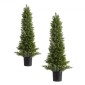 VEVOR Artificial Topiary Cedar Trees, 2 Set 914mm Faux Pine Thumbs, Fake Silk Tree Look Real, Εύκολη συναρμολόγηση για διακόσμηση Μπροστινή βεράντα Εξωτερική βεράντα Κήπος Μπαλκόνι πίσω αυλή Εσωτερικό γραφείο