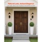 VEVOR Artificial Topiary Boxwood Trees with Ground Spike, 2 Set 559mm faux θάμνοι & θάμνοι φυτά σε γλάστρες, Fake Silk Tree Look Real for Decor Μπροστινή βεράντα Εσωτερική βεράντα Εσωτερική βεράντα Κήπος Μπαλκόνι Πίσω αυλή