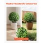 VEVOR Artificial Topiary Boxwood Trees with Ground Spike, 2 Set 559mm faux θάμνοι & θάμνοι φυτά σε γλάστρες, Fake Silk Tree Look Real for Decor Μπροστινή βεράντα Εσωτερική βεράντα Εσωτερική βεράντα Κήπος Μπαλκόνι Πίσω αυλή