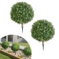 VEVOR Artificial Topiary Boxwood Trees with Ground Spike, 2 Set 559mm faux θάμνοι & θάμνοι φυτά σε γλάστρες, Fake Silk Tree Look Real for Decor Μπροστινή βεράντα Εσωτερική βεράντα Εσωτερική βεράντα Κήπος Μπαλκόνι Πίσω αυλή