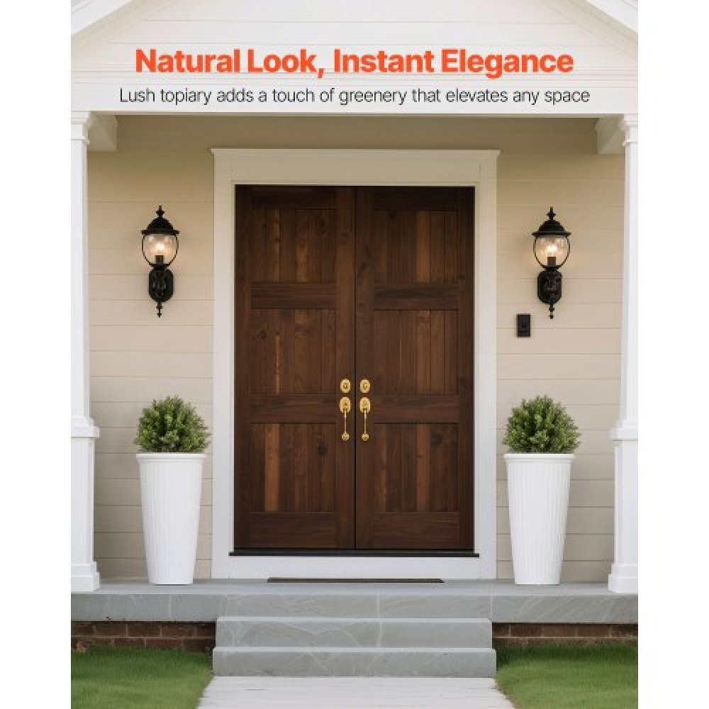 VEVOR Artificial Topiary Κυπαρίσσια με ακίδα, 2 σετ 406 χιλιοστών ψεύτικοι θάμνοι και θάμνοι σε γλάστρες, ψεύτικο μεταξωτό δέντρο φαίνεται αληθινό για διακόσμηση Μπροστινή βεράντα Εξωτερική βεράντα Εσωτερική βεράντα Κήπος Μπαλκόνι Πίσω αυλή