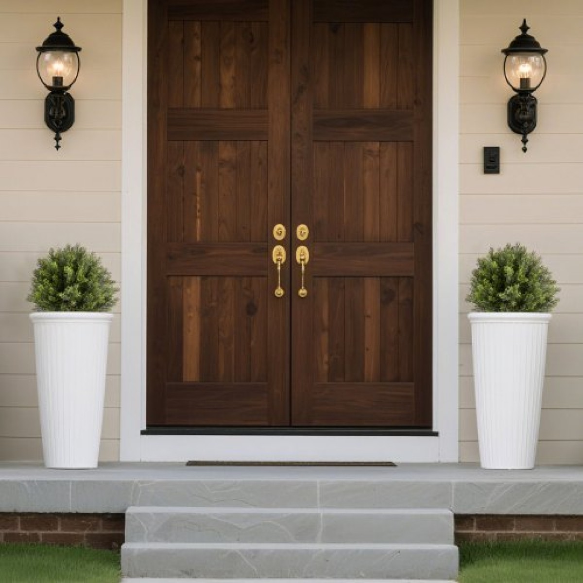 VEVOR Artificial Topiary Κυπαρίσσια με ακίδα, 2 σετ 406 χιλιοστών ψεύτικοι θάμνοι και θάμνοι σε γλάστρες, ψεύτικο μεταξωτό δέντρο φαίνεται αληθινό για διακόσμηση Μπροστινή βεράντα Εξωτερική βεράντα Εσωτερική βεράντα Κήπος Μπαλκόνι Πίσω αυλή