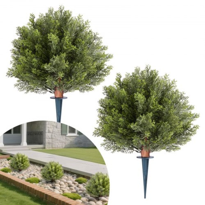 VEVOR Artificial Topiary Κυπαρίσσια με ακίδα, 2 σετ 406 χιλιοστών ψεύτικοι θάμνοι και θάμνοι σε γλάστρες, ψεύτικο μεταξωτό δέντρο φαίνεται αληθινό για διακόσμηση Μπροστινή βεράντα Εξωτερική βεράντα Εσωτερική βεράντα Κήπος Μπαλκόνι Πίσω αυλή