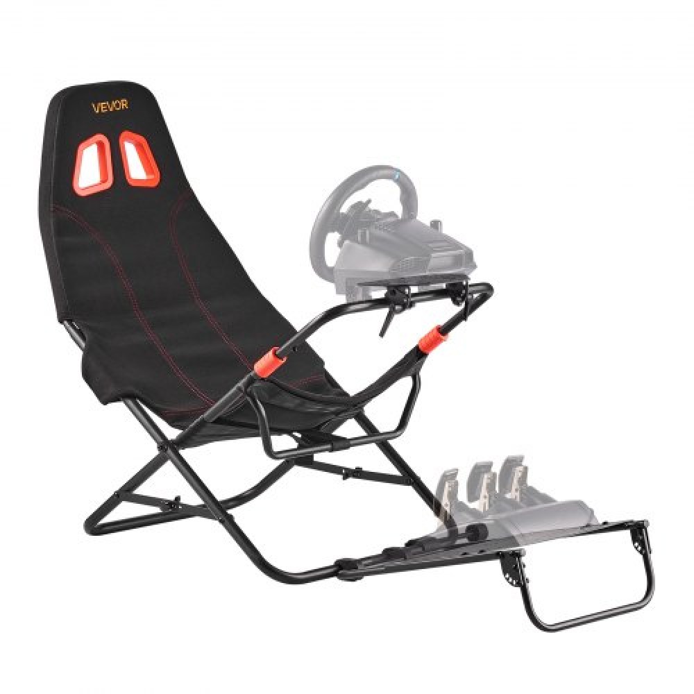 VEVOR Φορητό Racing Wheel Stand, Αναδιπλούμενο & Ρυθμιζόμενο Steering Sim Wheel Stand, Εσωτερικό πλάτος καθίσματος 470 mm, Συμβατό με Logitech G923/G920/G29, Thrustmaster T248P, Fanatec, Hori, Mad Catz, Μαύρο