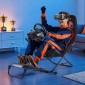 VEVOR Φορητό Racing Wheel Stand, Αναδιπλούμενο & Ρυθμιζόμενο Steering Sim Wheel Stand, Εσωτερικό πλάτος καθίσματος 470 mm, Συμβατό με Logitech G923/G920/G29, Thrustmaster T248P, Fanatec, Hori, Mad Catz, Μαύρο