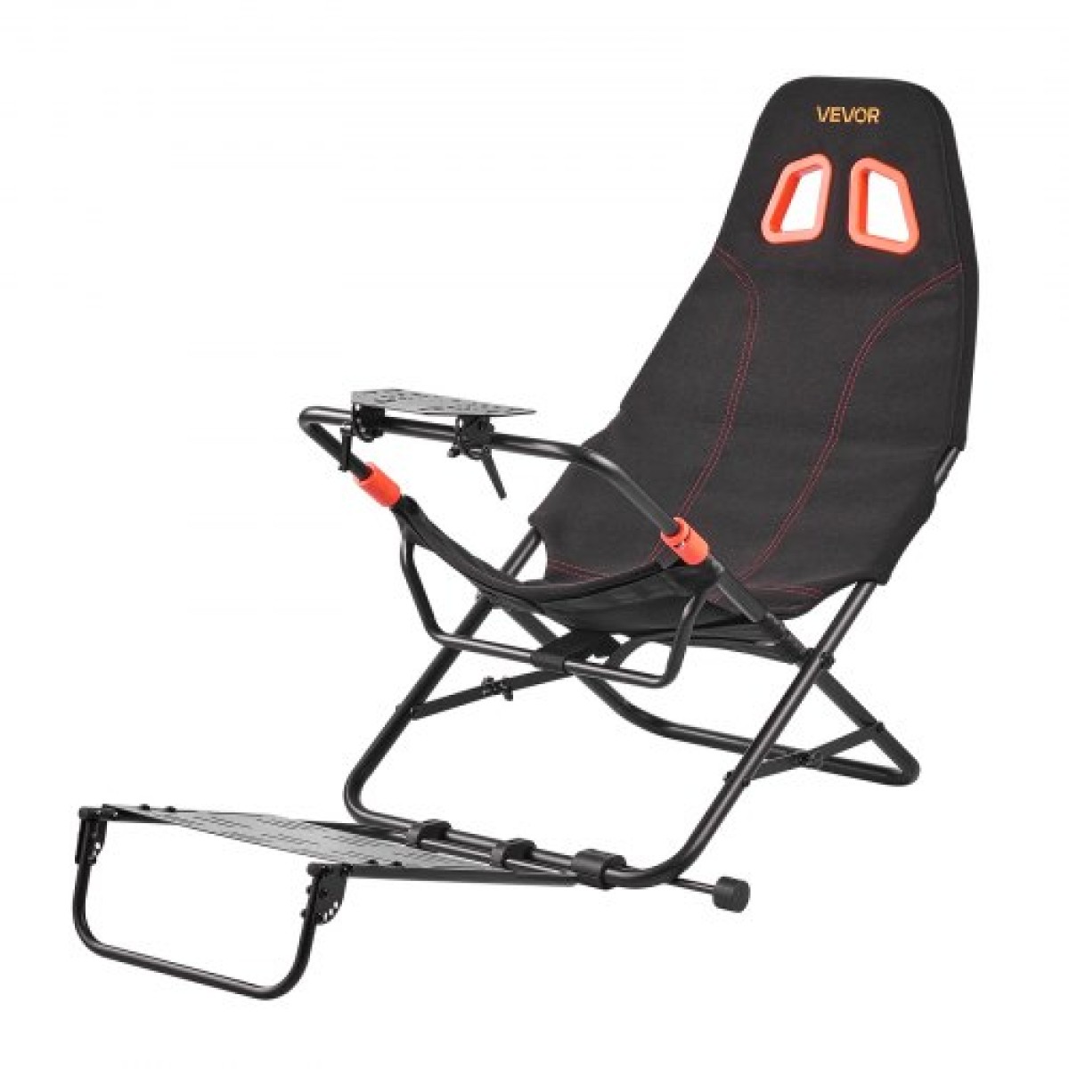 VEVOR Φορητό Racing Wheel Stand, Αναδιπλούμενο & Ρυθμιζόμενο Steering Sim Wheel Stand, Εσωτερικό πλάτος καθίσματος 470 mm, Συμβατό με Logitech G923/G920/G29, Thrustmaster T248P, Fanatec, Hori, Mad Catz, Μαύρο