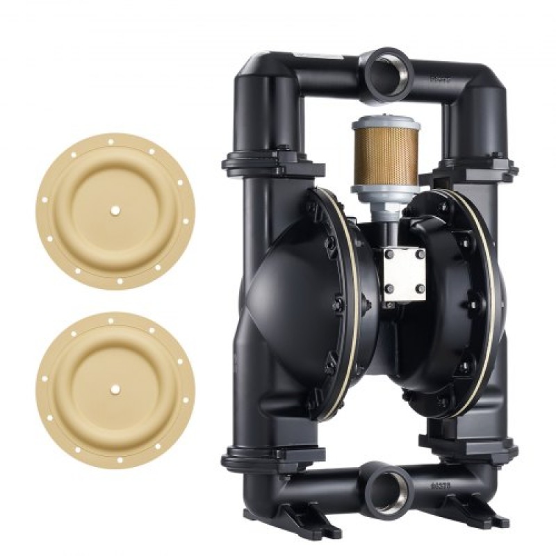 VEVOR Air Operated Double Diaphragm Pump, 598 L/min Max, Standard Int & Out Out Air Pneumatic Waste Oil Transfer Pump, Σώμα από κράμα αλουμινίου, Διπλά διαφράγματα, για πετρέλαιο, γράσο, κηροζίνη, βενζίνη