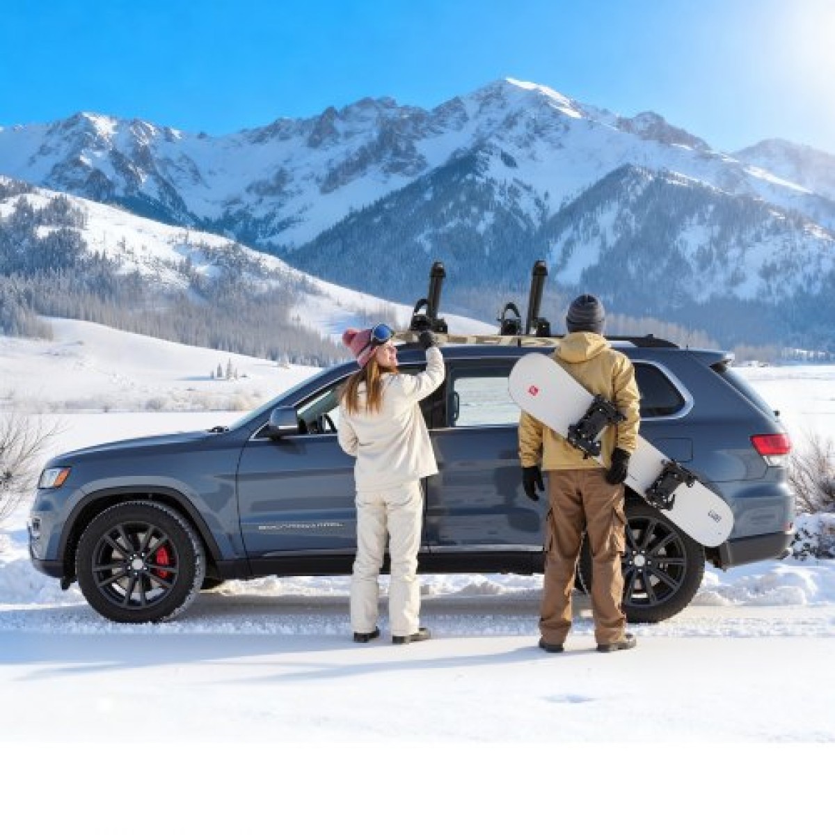 Σχάρα οροφής VEVOR Ski & Snowboard, μεταφορά έως και 6 ζεύγη σκι ή 4 snowboard, 2 ΤΕΜ Αλουμινένια Universal σχάρα οροφής αυτοκινήτου με κλειδαριά και λαστιχένια επένδυση, φορέας για καλάμι ψαρέματος, ταιριάζουν με τις περισσότερες εγκάρσιες ράβδους