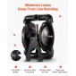 VEVOR Air Operated Double Diaphragm Pump, 132 L/min Max, Standard Int & Out Out Air Pneumatic Waste Oil Transfer Pump, Σώμα από κράμα αλουμινίου, Διπλά διαφράγματα, για ντίζελ, γράσο, κηροζίνη, βενζίνη