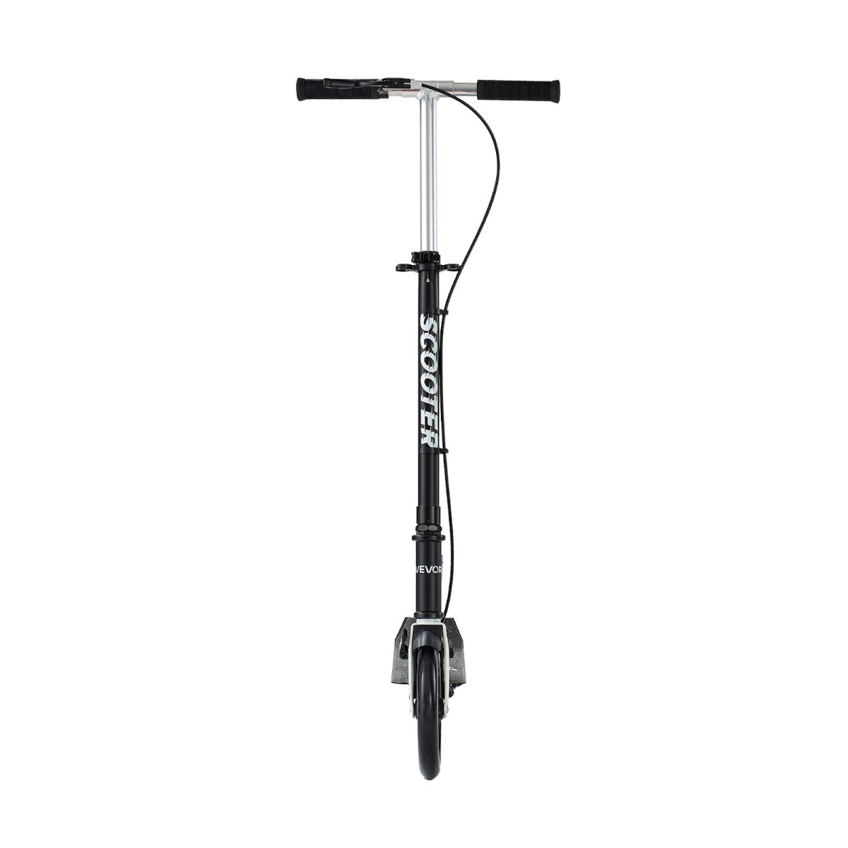 VEVOR Kick Scooter για Παιδιά Ηλικιών 8+, Έφηβοι και Ενήλικες, Μικρό σκούτερ 2 τροχών με τιμόνι ρυθμιζόμενου ύψους, φαρδύ αντιολισθητικό κατάστρωμα, αναδιπλούμενο ελαφρύ για αγόρια και κορίτσια έως 99,8 κιλά, μαύρο + ασημί