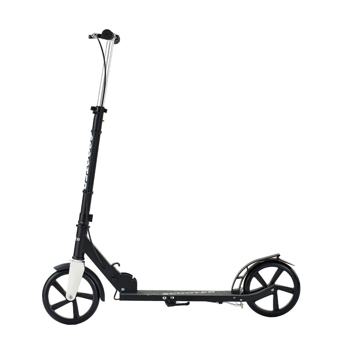 VEVOR Kick Scooter για Παιδιά Ηλικιών 8+, Έφηβοι και Ενήλικες, Μικρό σκούτερ 2 τροχών με τιμόνι ρυθμιζόμενου ύψους, φαρδύ αντιολισθητικό κατάστρωμα, αναδιπλούμενο ελαφρύ για αγόρια και κορίτσια έως 99,8 κιλά, μαύρο + ασημί