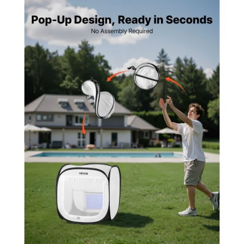 Φορητή σκηνή VEVOR Paint Booth, 405 x 405 x 430mm Pop-Up Portable Spray Paint Tent with Mesh Door, Τέντες ζωγραφικής με σπρέι για μικρά μοντέλα, γλυπτά, κορνίζες φωτογραφιών, Pop-up σχέδιο, αδιάβροχη