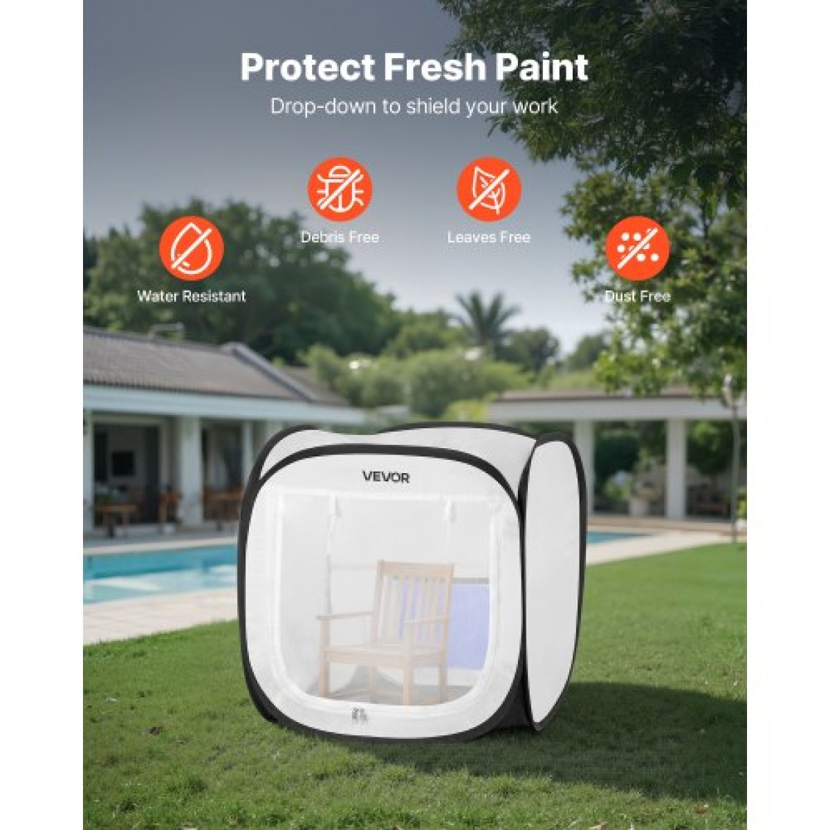 Φορητή σκηνή VEVOR Paint Booth, 405 x 405 x 430mm Pop-Up Portable Spray Paint Tent with Mesh Door, Τέντες ζωγραφικής με σπρέι για μικρά μοντέλα, γλυπτά, κορνίζες φωτογραφιών, Pop-up σχέδιο, αδιάβροχη