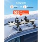 Βάση οροφής VEVOR Ski & Snowboard, Μεταφορά έως και 4 ζευγάρια σκι ή 2 Snowboard, 2 ΤΕΜ. Αλουμινένια Universal θήκη οροφής αυτοκινήτου με κλειδαριά και λαστιχένια επένδυση, φορέας για καλάμι ψαρέματος, ταιριάζουν στις περισσότερες εγκάρσιες ράβδους