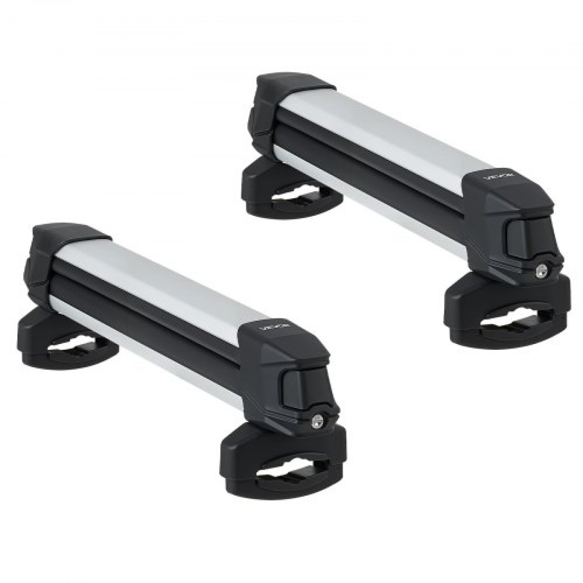 Βάση οροφής VEVOR Ski & Snowboard, Μεταφορά έως και 4 ζευγάρια σκι ή 2 Snowboard, 2 ΤΕΜ. Αλουμινένια Universal θήκη οροφής αυτοκινήτου με κλειδαριά και λαστιχένια επένδυση, φορέας για καλάμι ψαρέματος, ταιριάζουν στις περισσότερες εγκάρσιες ράβδους