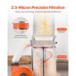VEVOR Dust Collector, 1100 CFM 2,5 Micron Vortex Cone Dust Collectors, 1,5HP Sawdust Collector System with132,5L Dusts Collector Bag & 159L Filter Bag, 2800 RPM High Speed, για θρυμματισμένο ξύλο