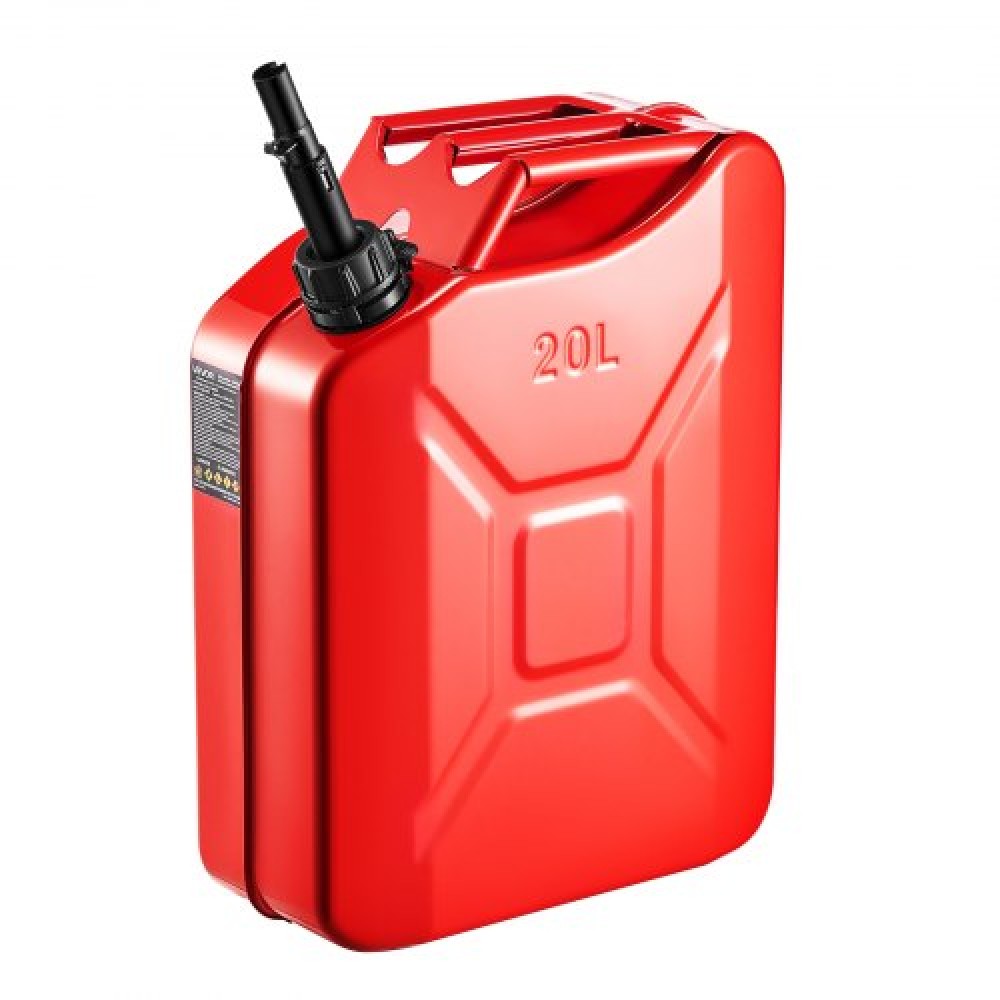 Μεταλλικό δοχείο καυσίμου VEVOR, 20 L, δοχείο καυσίμου Jerry με στόμιο και λαβή άνεσης, μέγιστος ρυθμός ροής 6 L/min, στεγανό και ανθεκτικό στη διάβρωση μεταλλικό δοχείο αερίου Τα περισσότερα αυτοκίνητα μοτοσικλέτα ATV UTV, κόκκινο
