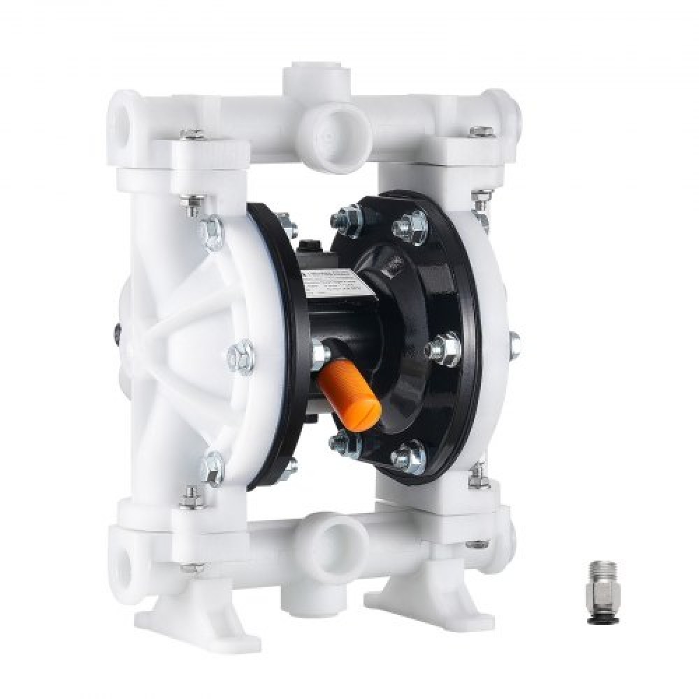 VEVOR Air Operated Double Diaphragm Pump, 17 L/min Max, Standard Init & Out Out Air Pneumatic Waste Oil Transfer Pump, Σώμα πολυπροπυλενίου, Διπλά διαφράγματα, για πετρέλαιο, γράσο, κηροζίνη, βενζίνη