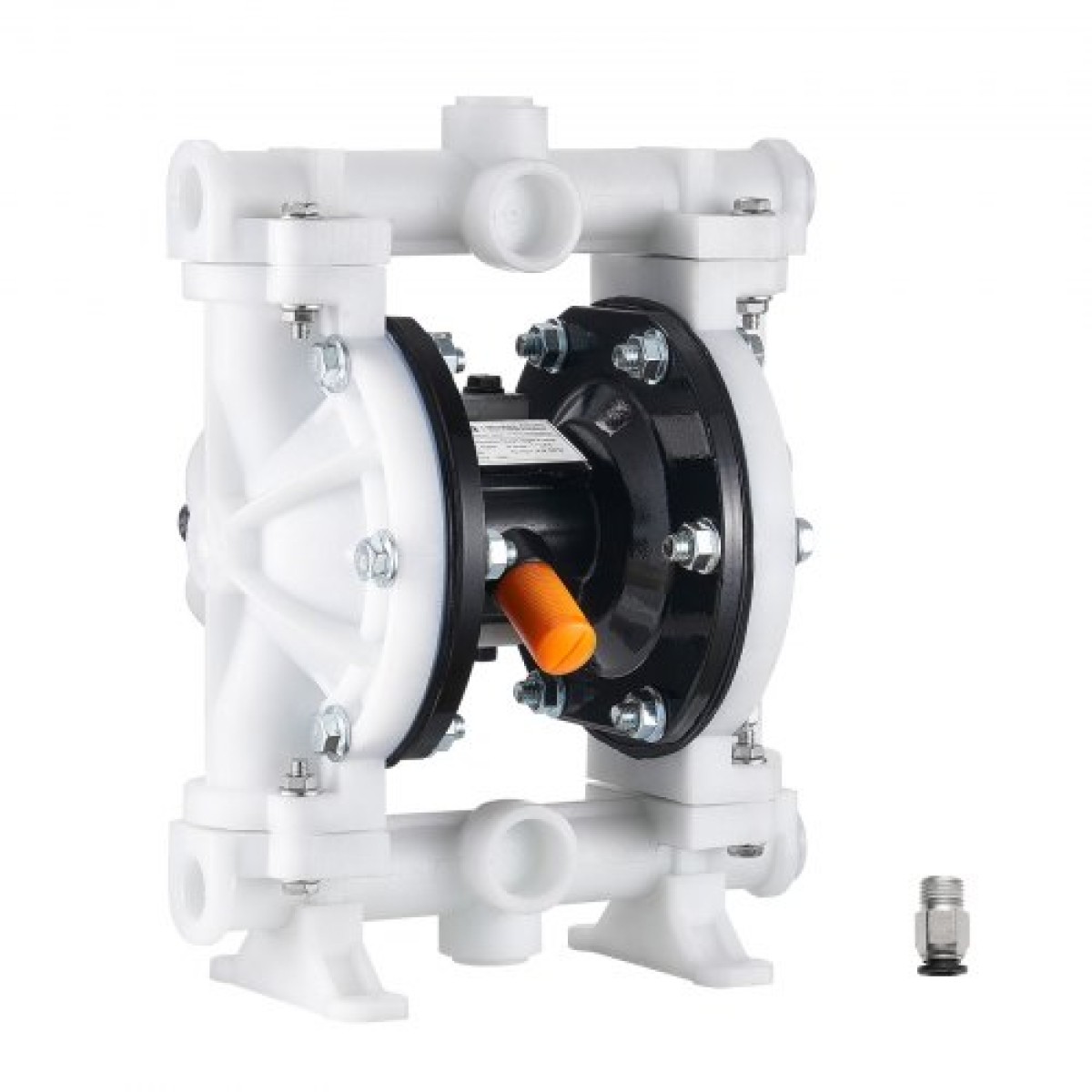 VEVOR Air Operated Double Diaphragm Pump, 17 L/min Max, Standard Init & Out Out Air Pneumatic Waste Oil Transfer Pump, Σώμα πολυπροπυλενίου, Διπλά διαφράγματα, για πετρέλαιο, γράσο, κηροζίνη, βενζίνη
