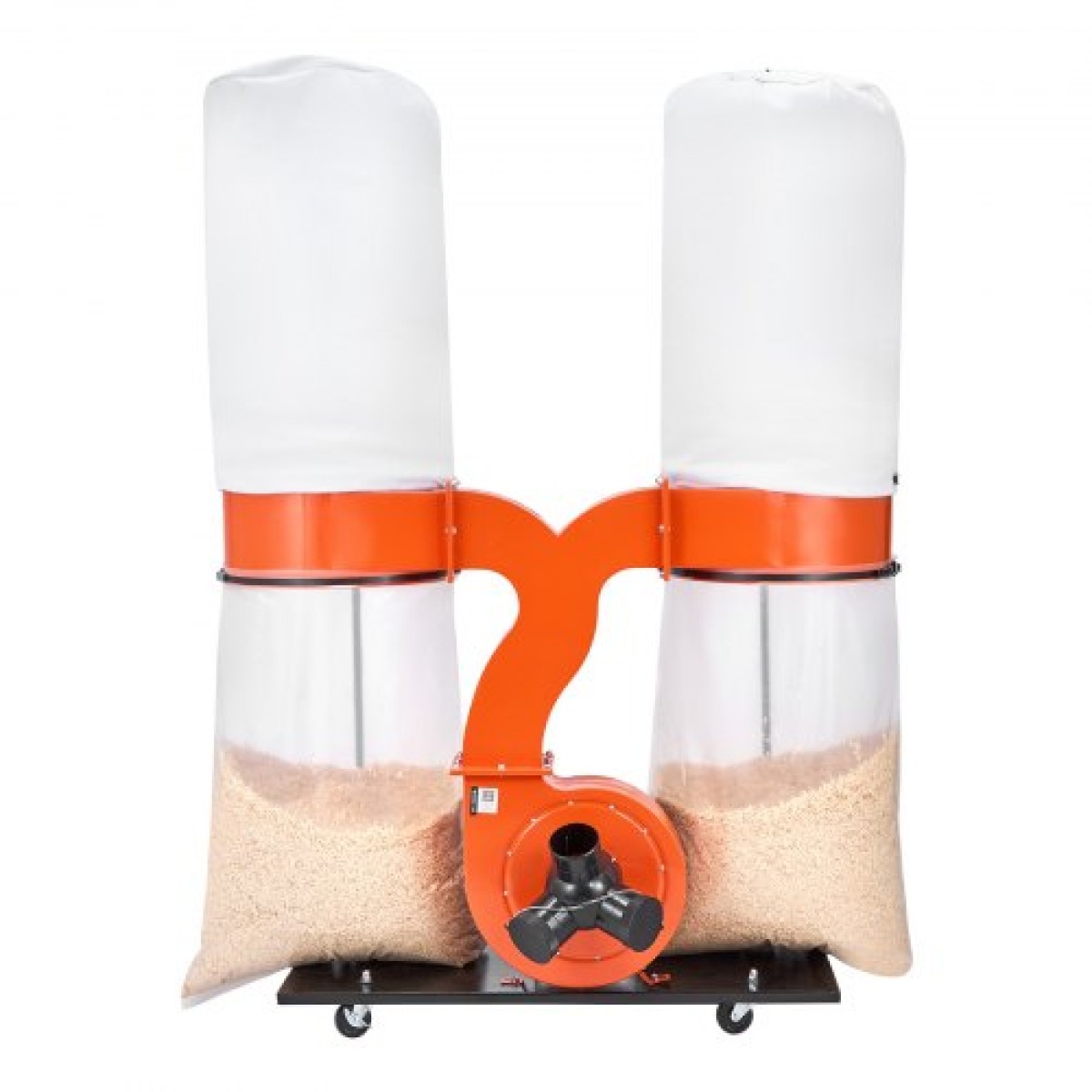 VEVOR Dust Collector, 1550 CFM 2,5 Micron Vortex Cone Dust Collectors, 3,0HP Sawdust Collector System with Two Dusts Collector Bags 132,5L & Two Filter Bags 159L, 2800 RPM, Non-woven Fabric