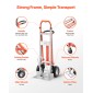 VEVOR 4 in 1 Hand Truck, 453,6 kg Χωρητικότητα φόρτωσης για λειτουργία 4 τροχών, Convertible Hand Truck Dolly με αντιολισθητική λαβή & ρόδες, φορητό τρόλεϊ από κράμα αλουμινίου για μετακίνηση σπίτι, γραφείο, αποθήκη
