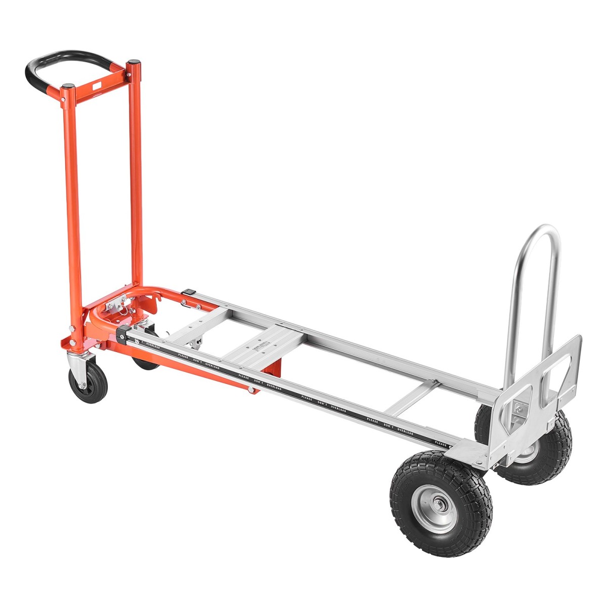 VEVOR 4 in 1 Hand Truck, 453,6 kg Χωρητικότητα φόρτωσης για λειτουργία 4 τροχών, Convertible Hand Truck Dolly με αντιολισθητική λαβή & ρόδες, φορητό τρόλεϊ από κράμα αλουμινίου για μετακίνηση σπίτι, γραφείο, αποθήκη