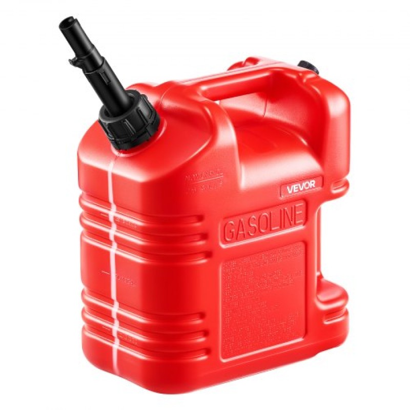 Δοχείο καυσίμου VEVOR, 9,5 L, Δεξαμενή αερίου με στόμιο & καθαρή κλίμακα, μέγιστος ρυθμός ροής 15 λίτρων/λεπτό, ασφαλές και στεγανό, φορητό επίπεδο δοχείο υγρού για τα περισσότερα αυτοκίνητα UTV μοτοσικλέτας, κόκκινο, 1 πακέτο