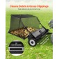 Sweeper VEVOR Tow Behind Lawn Sweeper, 122cm Pull Behind Yard Sweeper, 26 cu.ft Hopper Bag Capacity, Συλλέκτης φύλλων και γρασιδιού με σχοινί απόρριψης, ρυθμιζόμενο ύψος σάρωσης, σάρωθρες κήπου για αγρόκτημα γκαζόν