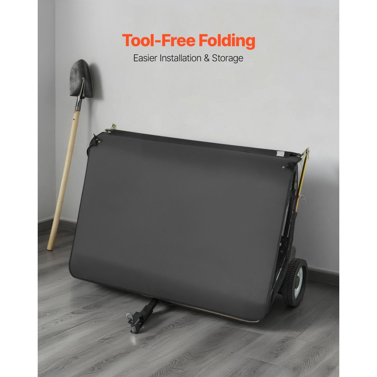 Sweeper VEVOR Tow Behind Lawn Sweeper, 122cm Pull Behind Yard Sweeper, 26 cu.ft Hopper Bag Capacity, Συλλέκτης φύλλων και γρασιδιού με σχοινί απόρριψης, ρυθμιζόμενο ύψος σάρωσης, σάρωθρες κήπου για αγρόκτημα γκαζόν
