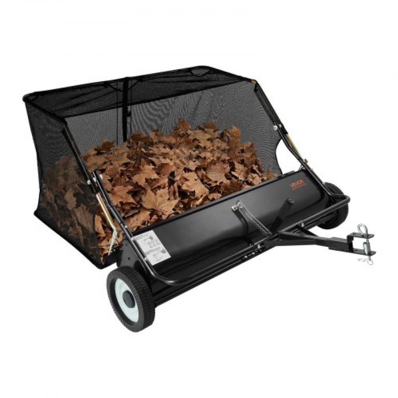 Sweeper VEVOR Tow Behind Lawn Sweeper, 122cm Pull Behind Yard Sweeper, 26 cu.ft Hopper Bag Capacity, Συλλέκτης φύλλων και γρασιδιού με σχοινί απόρριψης, ρυθμιζόμενο ύψος σάρωσης, σάρωθρες κήπου για αγρόκτημα γκαζόν