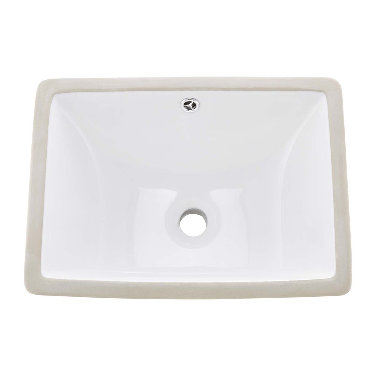 Νεροχύτης μπάνιου VEVOR Undermount, 460 x 330 mm Ορθογώνιος λευκός κεραμικός νεροχύτης με τρύπα υπερχείλισης, κάτω από πάγκο σε μοντέρνο νιπτήρα μπάνιου νεροχύτη, ορθογώνιο για μικρό χώρο