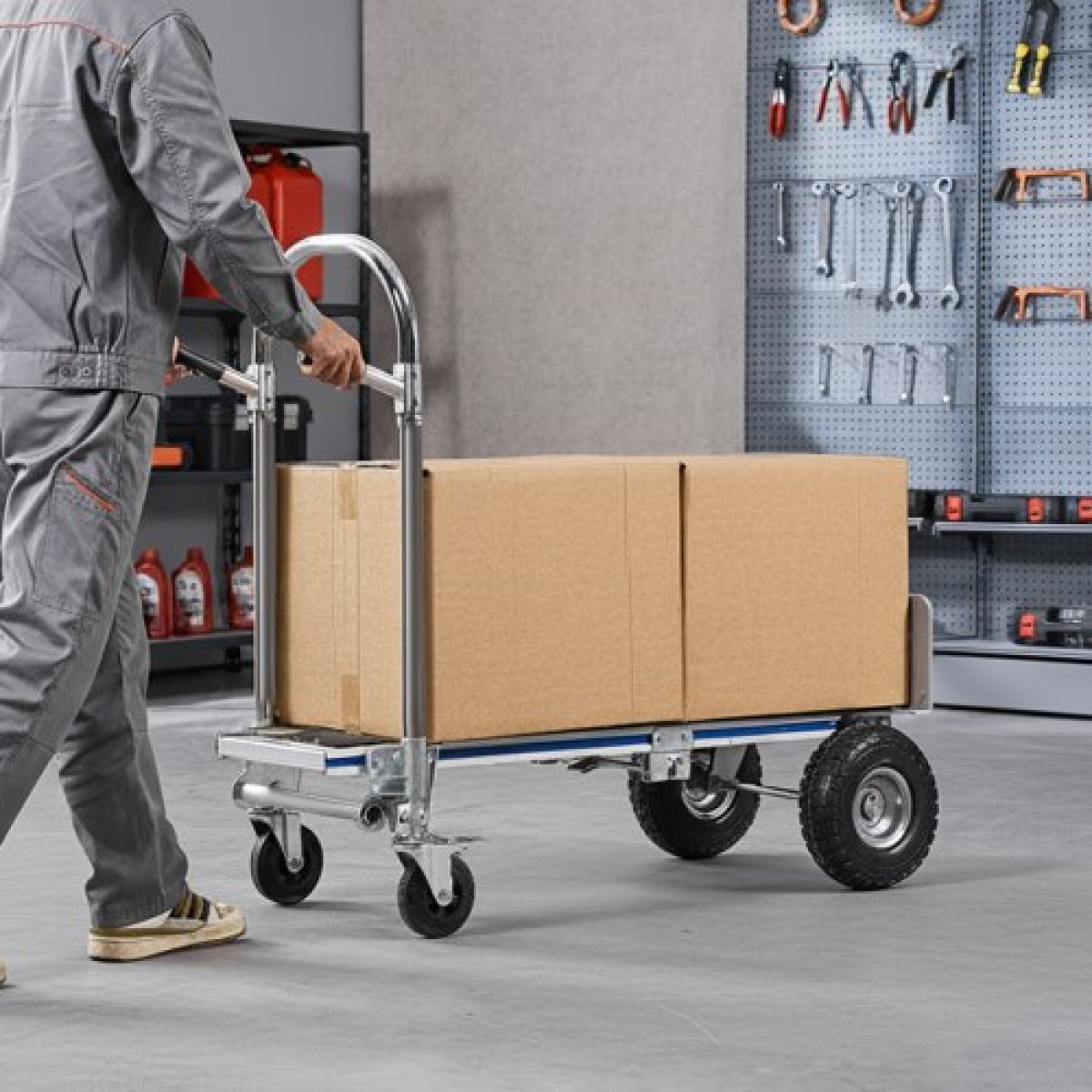 VEVOR 2 in 1 Hand Truck, 453,6 kg Χωρητικότητα φόρτωσης για λειτουργία 4 τροχών, Convertible Hand Truck Dolly με αντιολισθητική λαβή & ρόδες, φορητό τρόλεϊ για μετακόμιση σπιτιού, γραφείου, αποθήκης, σούπερ μάρκετ
