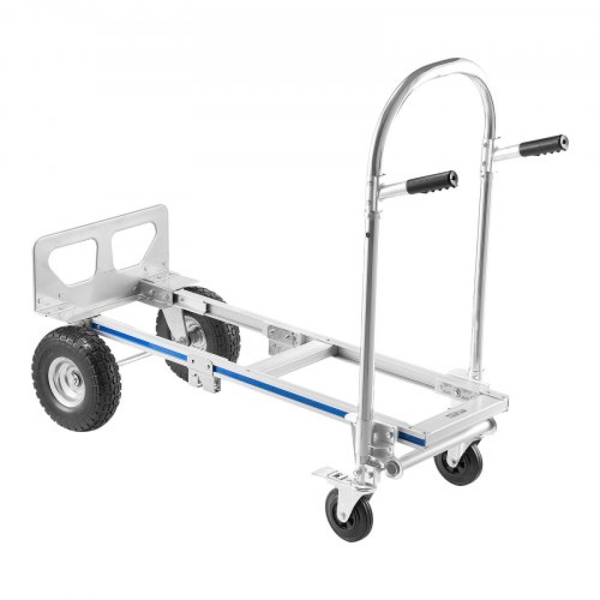 VEVOR 2 in 1 Hand Truck, 453,6 kg Χωρητικότητα φόρτωσης για λειτουργία 4 τροχών, Convertible Hand Truck Dolly με αντιολισθητική λαβή & ρόδες, φορητό τρόλεϊ για μετακόμιση σπιτιού, γραφείου, αποθήκης, σούπερ μάρκετ