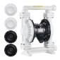 VEVOR Air Operated Double Diaphragm Pump, 95 L/min Max, Standard Int & Out Out Air Pneumatic Waste Oil Transfer Pump, Σώμα πολυπροπυλενίου, Διπλά διαφράγματα, για πετρέλαιο, γράσο, κηροζίνη, βενζίνη