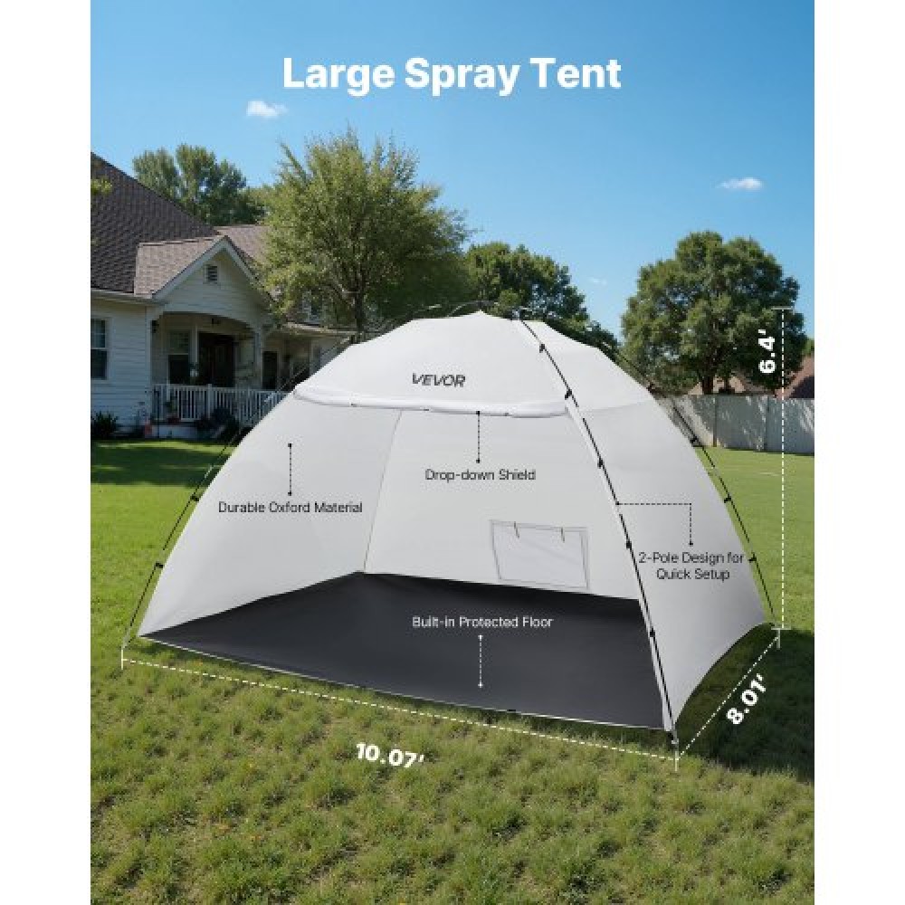 VEVOR Portable Paint Booth Tent, 32930 x 2300 x 1880mm Painting Tent Station, Spray Shelter με ενσωματωμένο δάπεδο & δικτυωτή οθόνη, μεγάλος χώρος, Oxford σκηνές βαφής με σπρέι για ντουλάπι, καρέκλες, τραπέζια