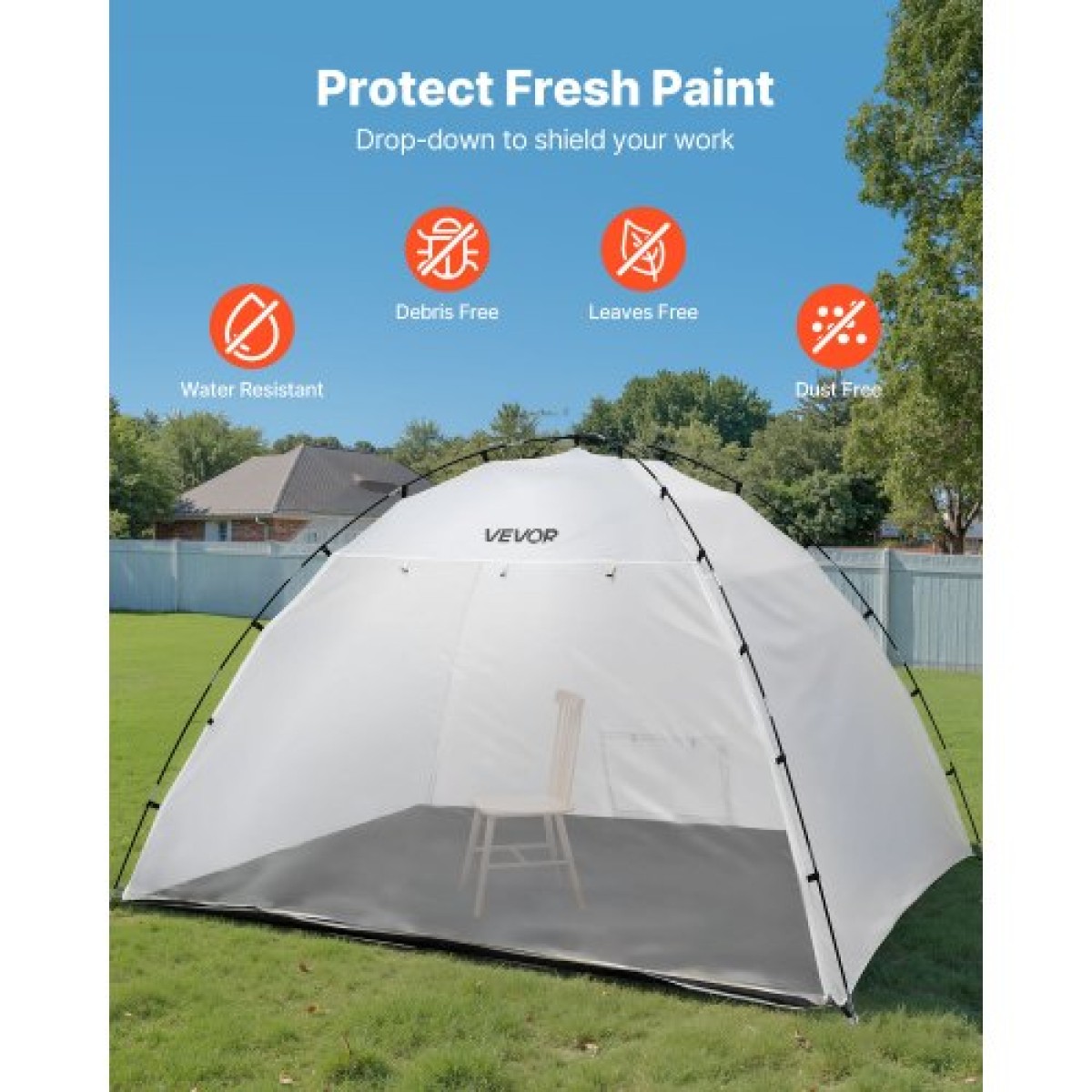 VEVOR Portable Paint Booth Tent, 32930 x 2300 x 1880mm Painting Tent Station, Spray Shelter με ενσωματωμένο δάπεδο & δικτυωτή οθόνη, μεγάλος χώρος, Oxford σκηνές βαφής με σπρέι για ντουλάπι, καρέκλες, τραπέζια