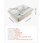 Νεροχύτης μπάνιου VEVOR Undermount, 470 x 335 mm Ορθογώνιος λευκός κεραμικός νεροχύτης με τρύπα υπερχείλισης, κάτω από πάγκο σε μοντέρνα λεκάνη νιπτήρα μπάνιου νεροχύτη, ορθογώνιο για μικρό χώρο